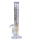 Holographic Double Inline Straight Tube Glass Bong - inhalco
