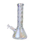 Human Grade Twisted Iridescent Beaker Water Bong