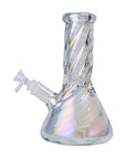 Human Grade Twisted Iridescent Beaker Water Bong