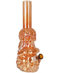 Iridescent Crouching Skeleton Soft Glass Water Pipe