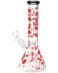 Love Heart & Kiss Pattern Glass Beaker Bongs