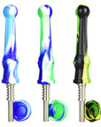 Multi-Colored Silicone Dab Straw with Titanium Tip - INHALCO