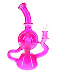 Pink Glass Recycler Bong Blush Loop–14.5mm–10″
