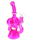 Pink Glass Recycler Bong Blush Loop–14.5mm–10″