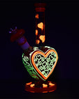 Pulsar Victorian Valentines Heart Shaped Bong Day Glow in the Dark