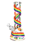 Rainbow Pride Glow In The Dark Glass Bong - inhalco