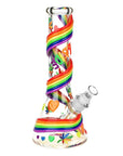 Rainbow Pride Glow In The Dark Glass Bong - inhalco