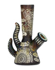 Sacred Elephant Black Etched Water Pipe - inhalco