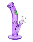 Purple Lean Back Bent Tube Colored Glass Water Pipe with SeshGear Logo