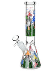 Shrooms Are Watching Glow Glass Beaker Water Bong - INHALCO