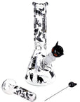 Superstitious Kitty Glow Glass Herb Pipe Duo 9.75"