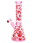 Valentine's XOXO Glass Beaker Water Pipe Set - inhalco