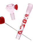 Valentine's XOXO Glass Beaker Water Pipe Set - inhalco