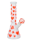 Valentine's Day Glow In The Dark Red Heart Pattern Beaker Bong