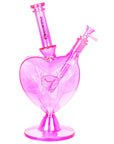 Pulsar Diamond Faceted Heart Glass Water Pipe