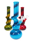Zig Zag Crackle Paint Glass Beaker Bong Colorquake 10″