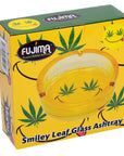Fujima Leaf Smiley Face Glass Ashtray