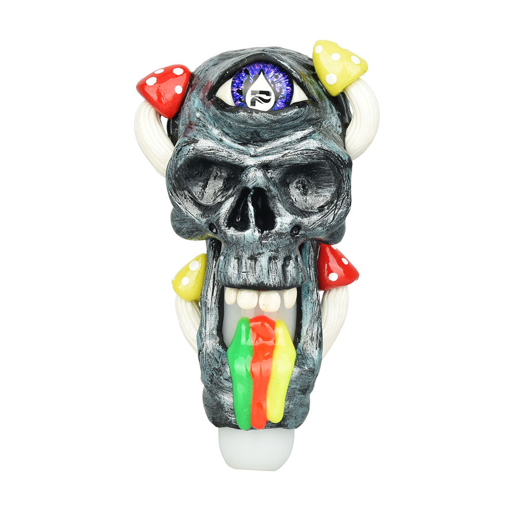Pulsar Rainbow Puking Skull Spoon Pipe - 5.5&quot;