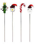 Christmas Collection Glass Tip Hairpin Poker Tool 4ct