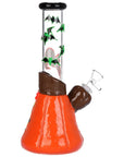 Back view of Bats & Ghouls Glow-in-Dark Jack-O’-Lantern Bong highlighting beaker shape