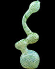 Bubble Lock Color Raked Sherlock Bubbler Pipe in Forest Green