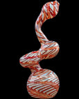 Bubble Lock Color Raked Sherlock Bubbler Pipe in Ruby Red