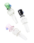 4″ Clear Glass Chillum with Colored Bowl