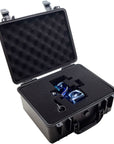 Blue Cloaked Voyager Dab Rig in the hard case on white background