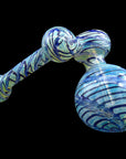 Cobalt Blue Sidecar Bubbler Pipe – close-up of deep bowl