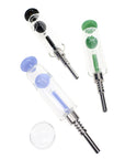 Colorful Glass Dab Straw “Orb Goblin” Metal Tip
