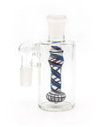 Colorful Swirl Ash Catcher with Showerhead Perc in Crystal