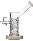Crystal Engraved Straight Chamber Dab Rig Amber Color