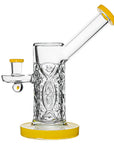 Crystal Engraved Straight Chamber Dab Rig Lemon Candy Color