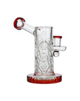 Crystal Engraved Straight Chamber Dab Rig Red – Left Side View