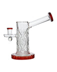 Crystal Engraved Straight Chamber Dab Rig Red – Right Side View
