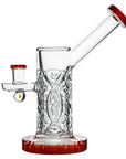 Crystal Engraved Straight Chamber Dab Rig Red