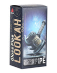 Lookah Glass Sacred Eye Black Etched Bubbler 6"