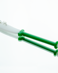 Dabbing Staff Wax Dabber - Green and White hand-blown glass