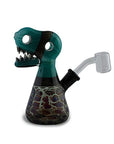 7" Dinosaur Head Dichro Dab Rig in lake green