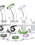 Disc Perc Glass Water Pipe All Colors