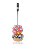 Donuts Metal Dab Tool full view showing borosilicate glass donuts shape and metal dabber tip