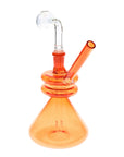 Double Donut Colored Beaker Oil Burner Bubbler in Orange