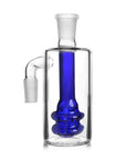 Double-Tier Showerhead Perc Ash Catcher 90° joint, blue borosilicate glass for smooth hits