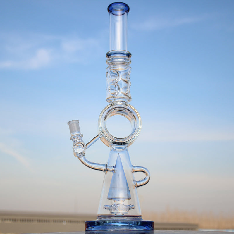18.5&quot; Recycler Style Donut Percolator Glass Water Pipe