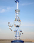 18.5" Recycler Style Donut Percolator Glass Water Pipe