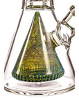 Electroplated Engraved Pyramid Art Beaker Bong Perc Details