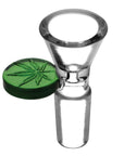 Embossed Leaf Bong Bowl Green