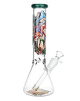 Eye of the Shroom Beaker Water Pipe 10 inches tall with psychedelic decal design
