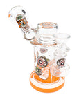 Glass Sidecar Bong with Showerhead Perc in Orange