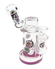 Glass Sidecar Bong with Showerhead Perc in Purple